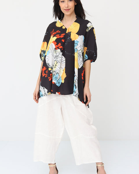 Blouse tunique à imprimé fleuri