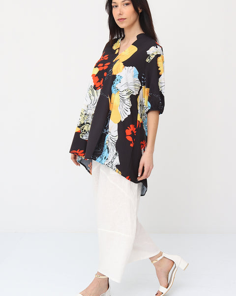 Blouse tunique à imprimé fleuri