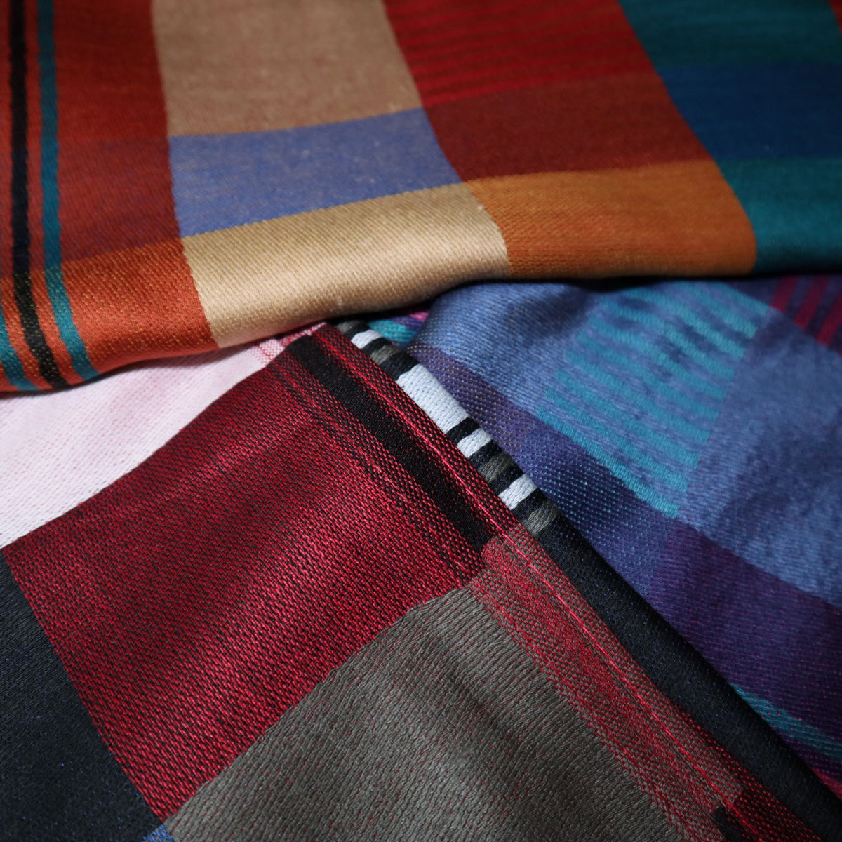 Checkered and lines scarf