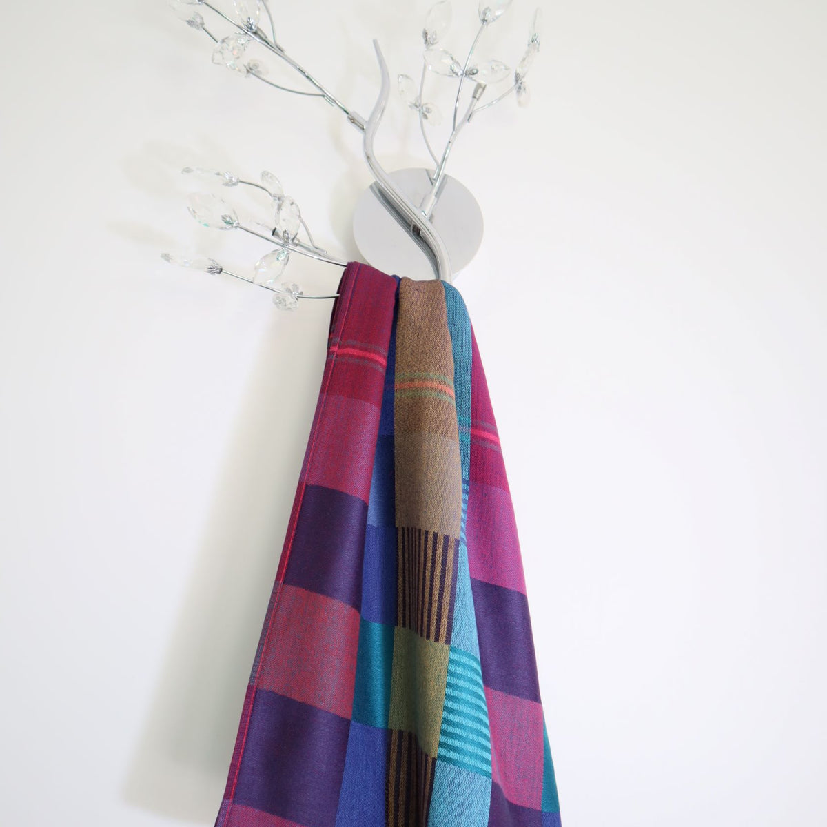 Checkered and lines scarf