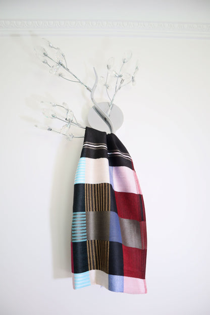 Checkered and lines scarf