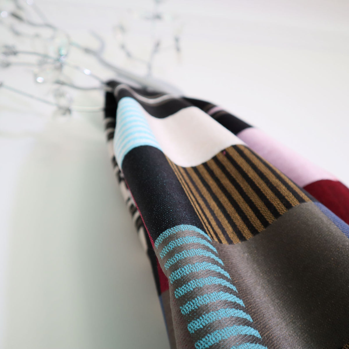 Checkered and lines scarf