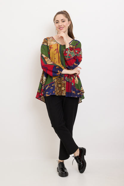 Bluse mit Paisley-Mustern und Blumenprints