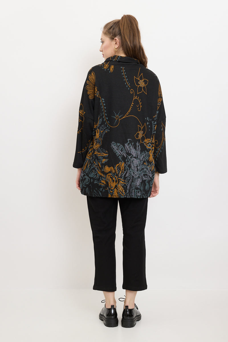 Blouse tunique à motifs fleurs sauvages