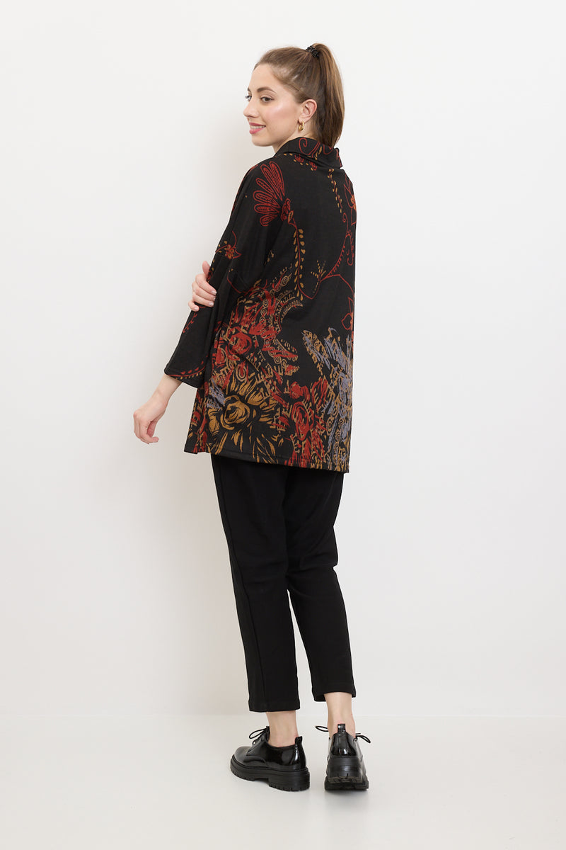 Blouse tunique à motifs fleurs sauvages