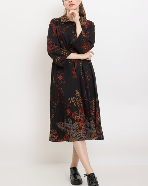 Manteau à motifs fleurs sauvages