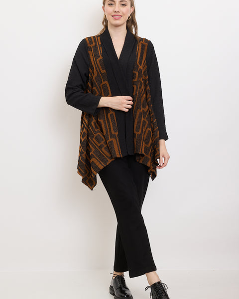 Veste à motifs rectangles reliés