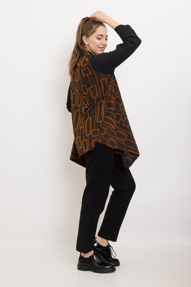 Veste à motifs rectangles reliés