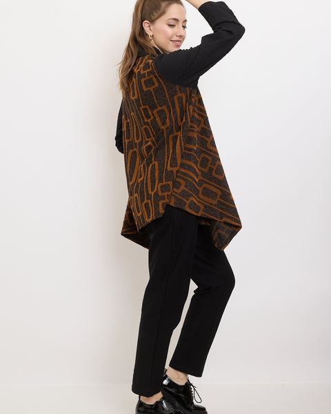 Veste à motifs rectangles reliés