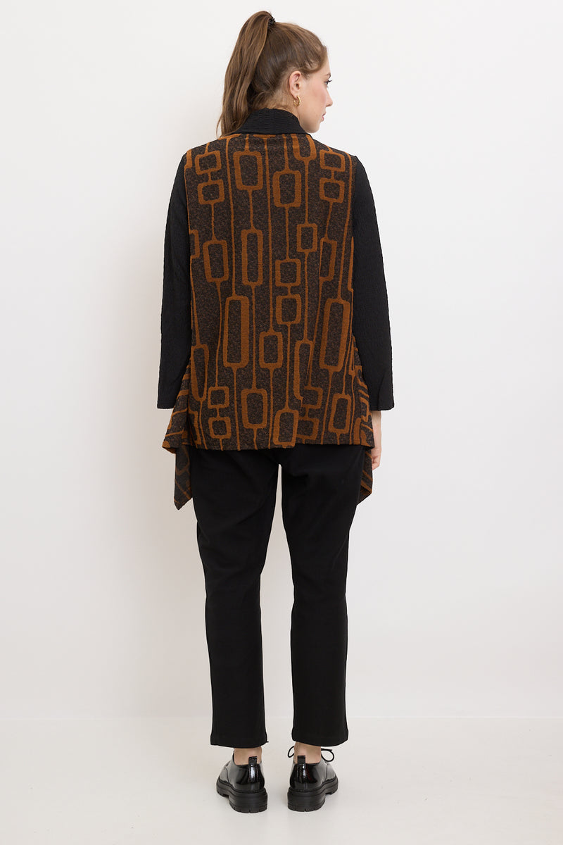 Veste à motifs rectangles reliés