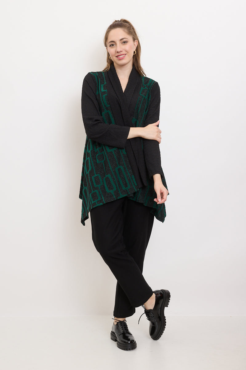 Veste à motifs rectangles reliés