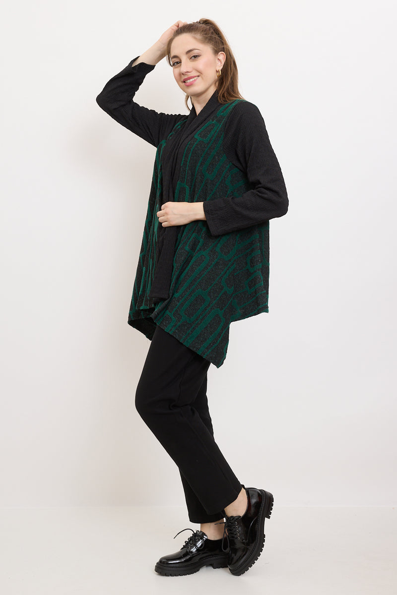 Veste à motifs rectangles reliés