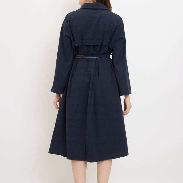 Cappotto blu con accenti gialli