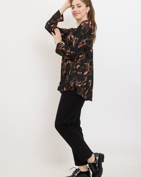 Blouse aux motifs floraux automnales