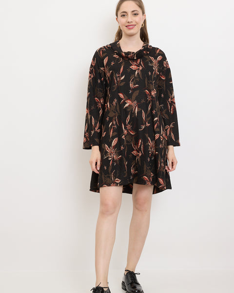 Robe tunique aux motifs floraux automnales