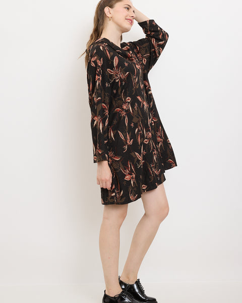 Robe tunique aux motifs floraux automnales