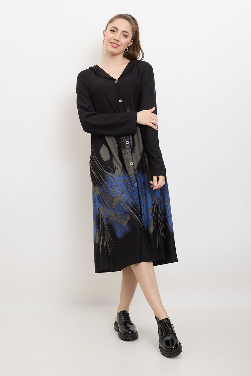 Chemise noire avec des motifs coup de pinceau