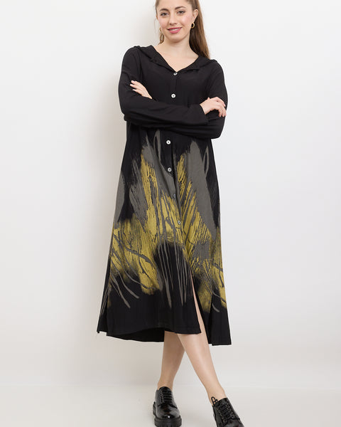 Chemise noire avec des motifs coup de pinceau