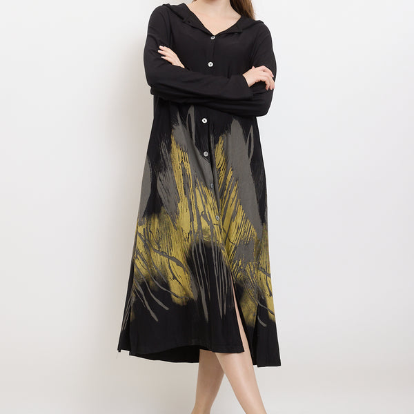 Chemise noire avec des motifs coup de pinceau