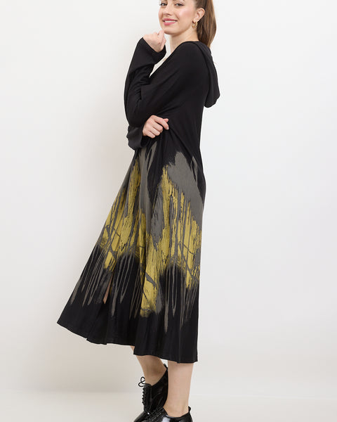 Chemise noire avec des motifs coup de pinceau