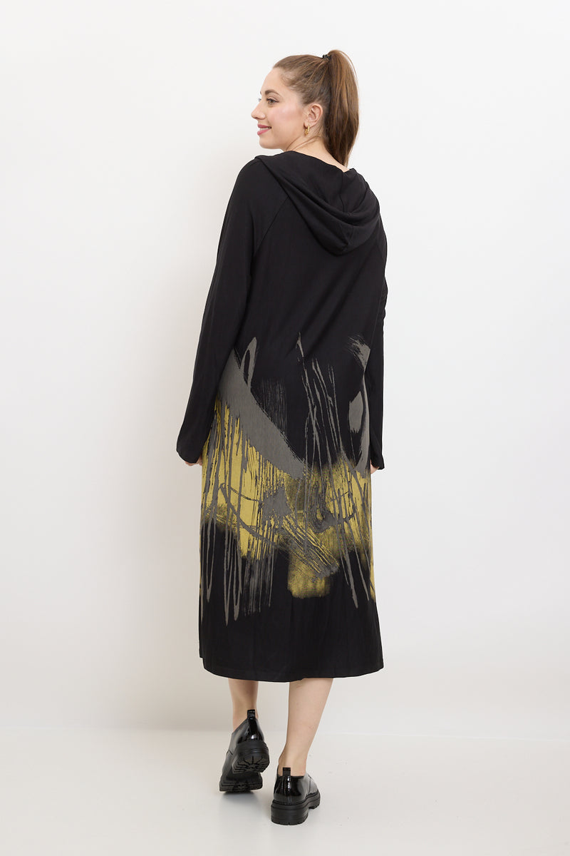 Chemise noire avec des motifs coup de pinceau