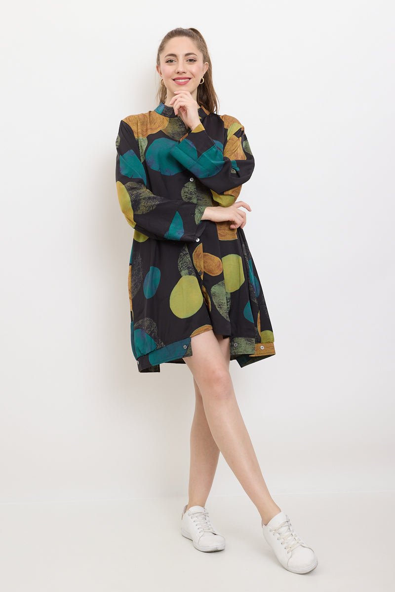 Chemise mi-saison aux ronds de toutes sortes