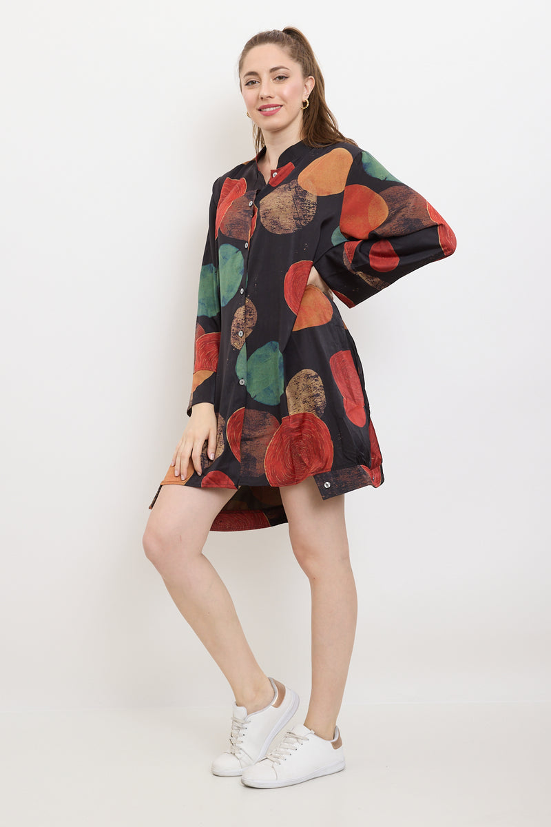 Chemise mi-saison aux ronds de toutes sortes