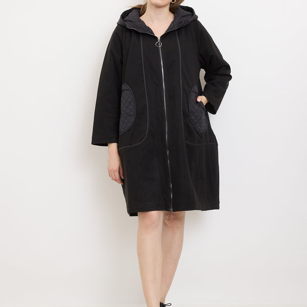 Cappotto nero con diverse trame
