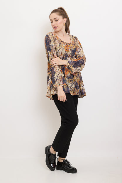 Blouse with autumnal leaves