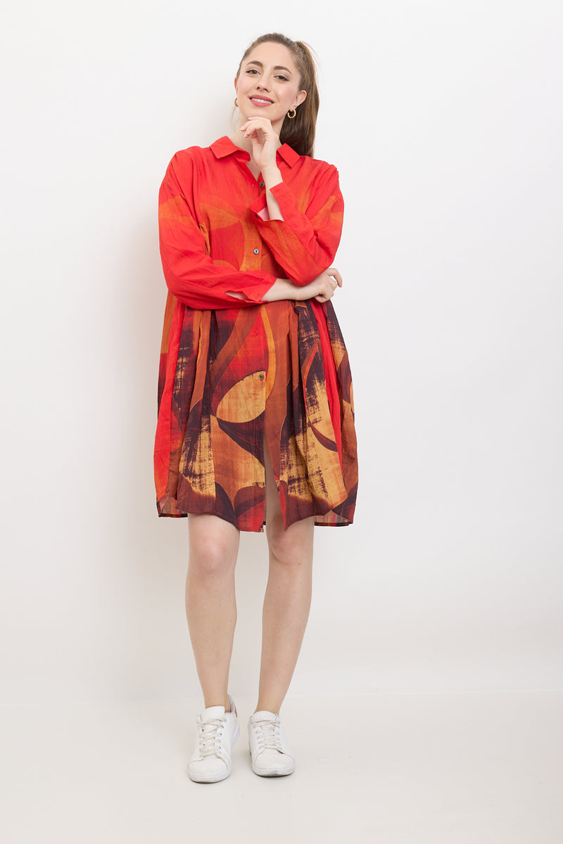 Chemise robe rouge vive à différentes formes