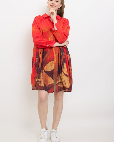 Chemise robe rouge vive à différentes formes