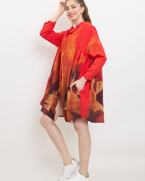 Chemise robe rouge vive à différentes formes