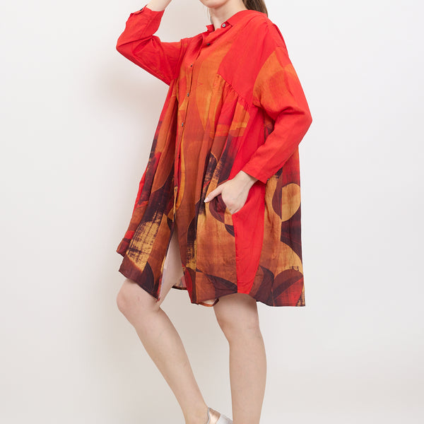 Chemise robe rouge vive à différentes formes