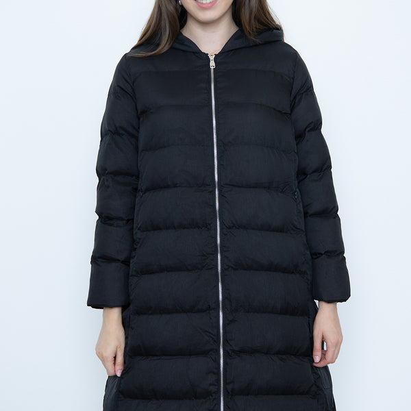 Piumino nero con zip