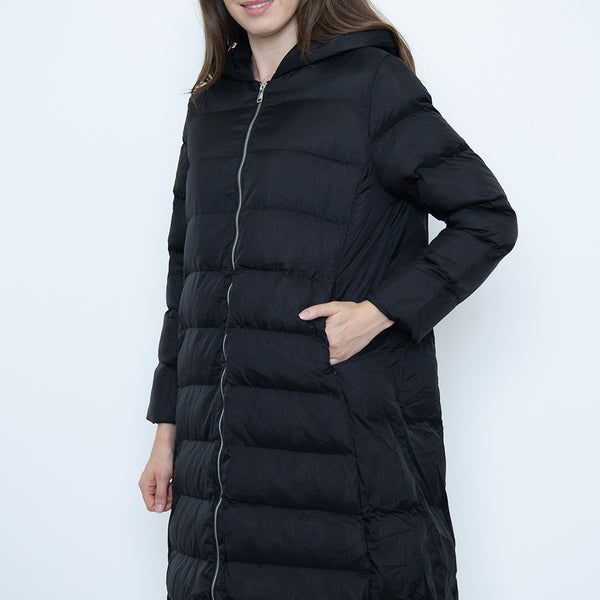 Piumino nero con zip